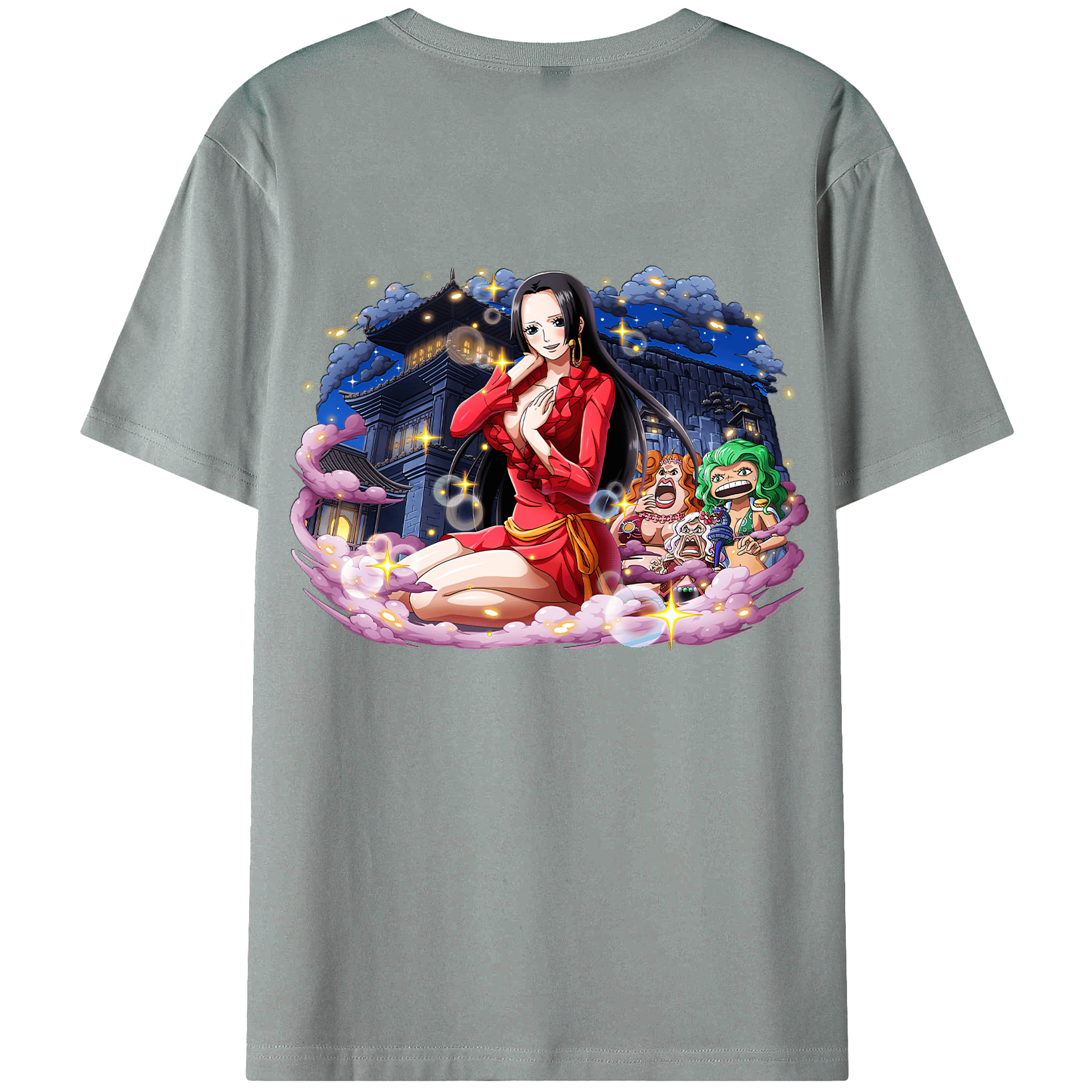 ワンピース ボア・ハンコック ONE PIECE Boa·Hancock 綿100％ メンズ半袖Tシャツ（バックプリント） 通気性